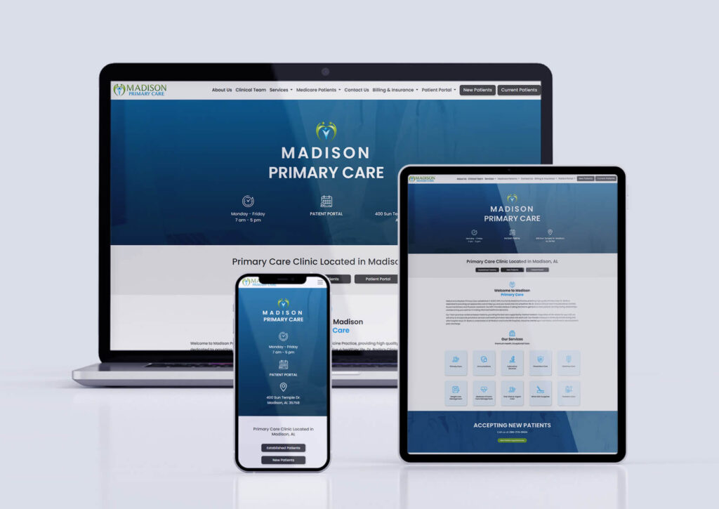 Madison Primary Care website portfolio mockup