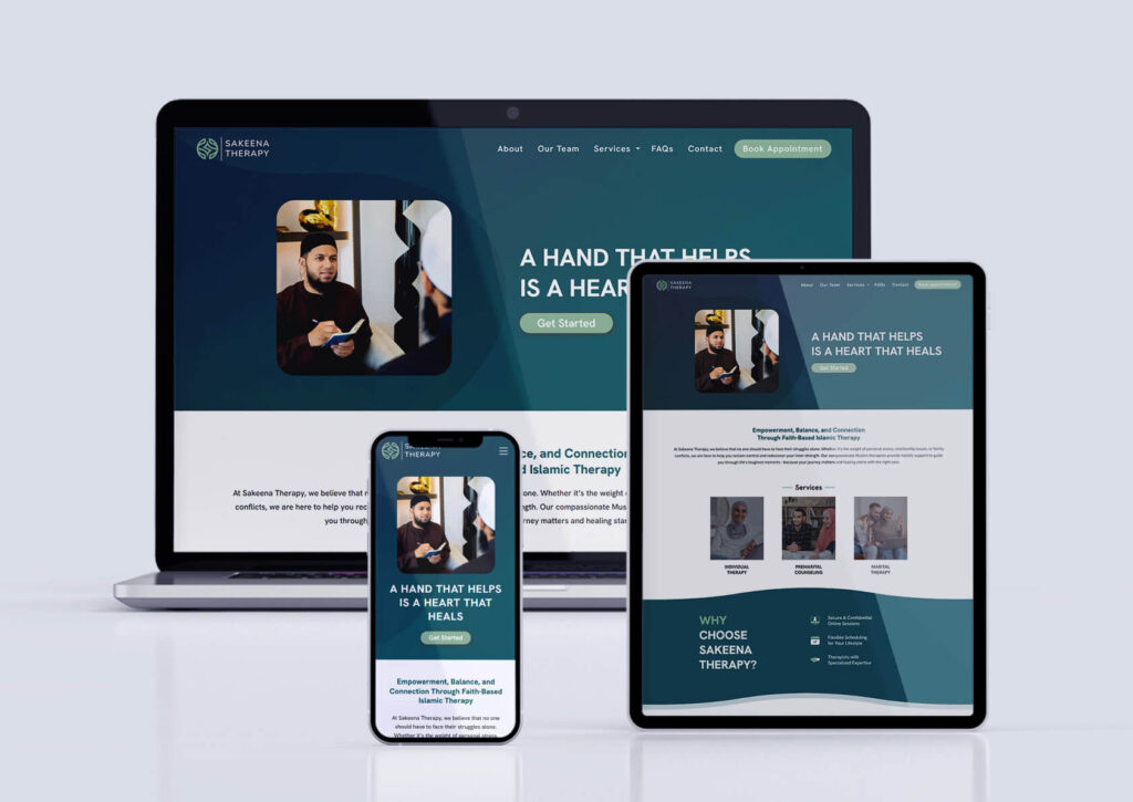 Sakeena Therapy website portfolio mockup